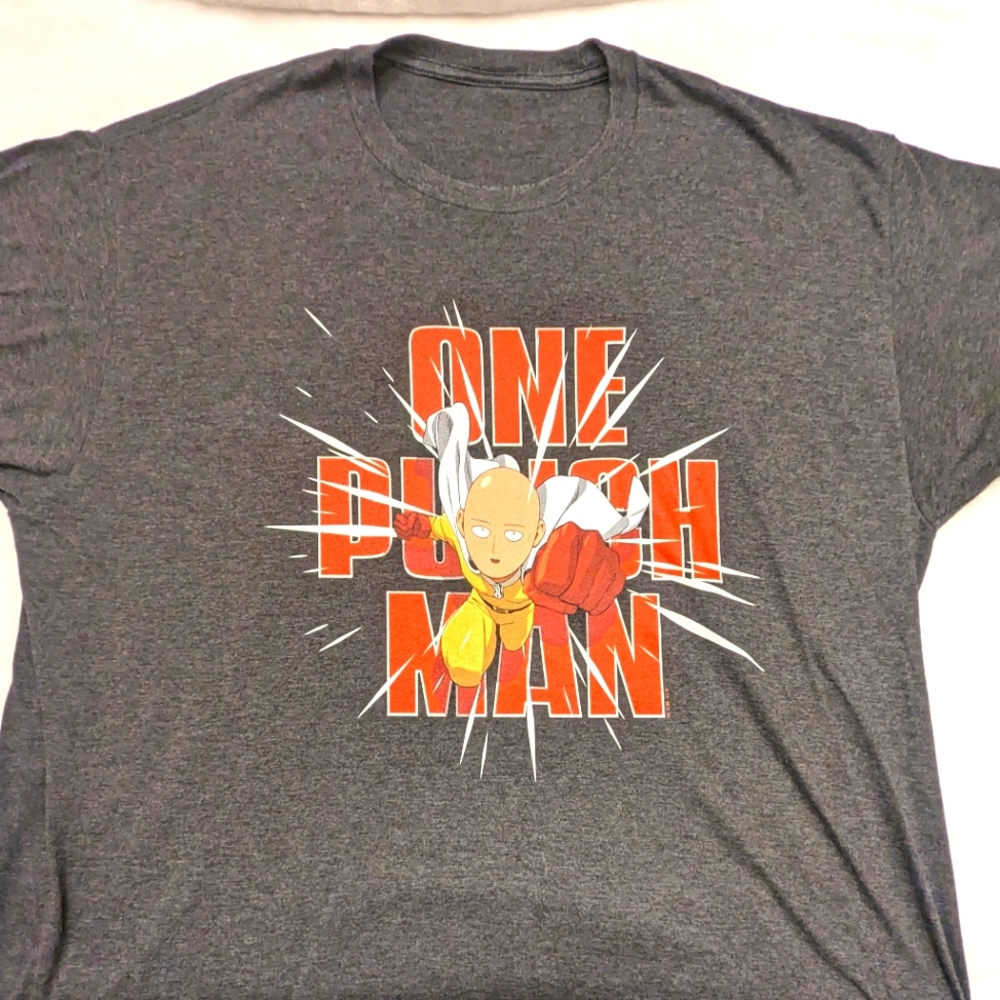 One Punch Man Anime show 2XL dark grey T-Shirt